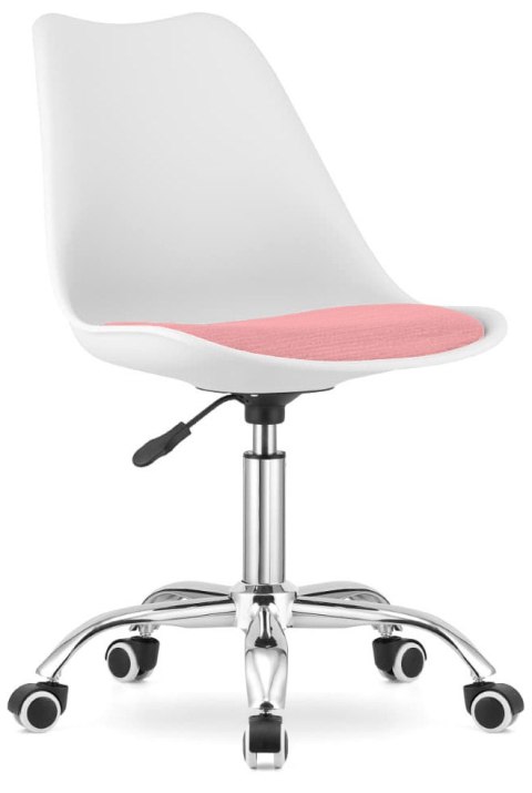 Lugano Krzesło obrotowe MONZA OFFICE WHITE + PINK FABRIC II