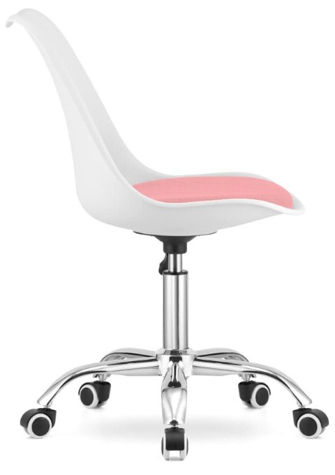 Lugano Krzesło obrotowe MONZA OFFICE WHITE + PINK FABRIC II