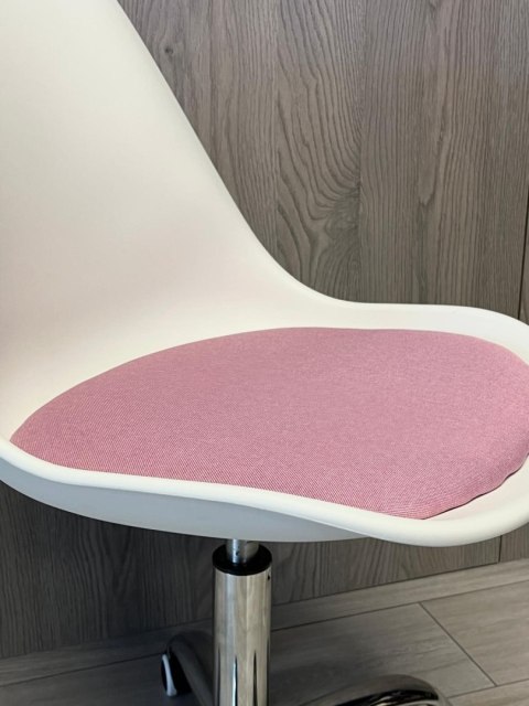 Lugano Krzesło obrotowe MONZA OFFICE WHITE + PINK FABRIC II