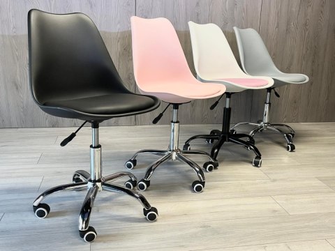 Lugano Krzesło obrotowe MONZA OFFICE WHITE + PINK FABRIC II