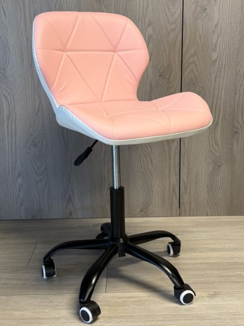 Lugano Krzesło obrotowe VASTO OFFICE PU PINK+WHITE SMOKE