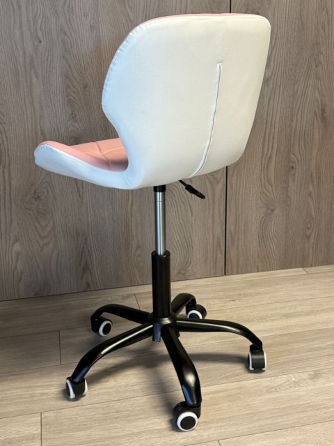 Lugano Krzesło obrotowe VASTO OFFICE PU PINK+WHITE SMOKE