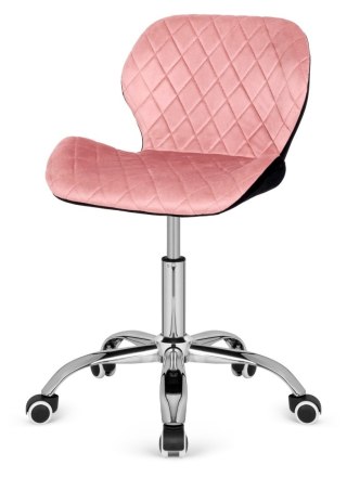 Lugano Krzesło obrotowe VASTO OFFICE VELVET PINK + BLACK CARO