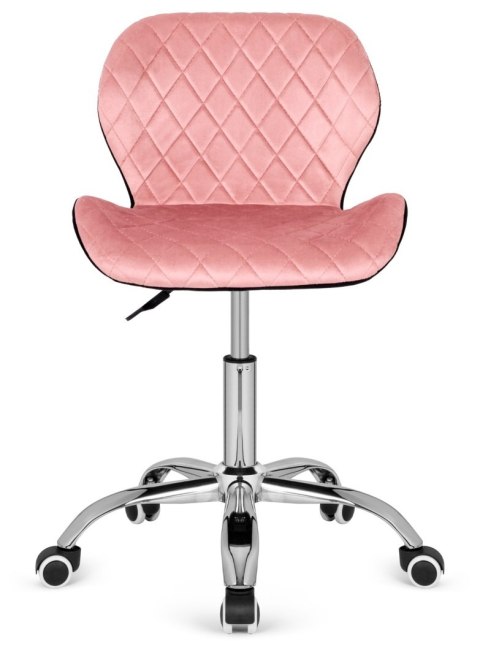 Lugano Krzesło obrotowe VASTO OFFICE VELVET PINK + BLACK CARO