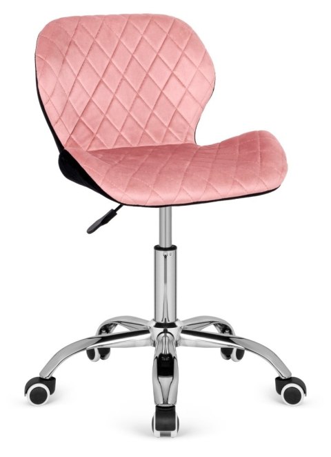 Lugano Krzesło obrotowe VASTO OFFICE VELVET PINK + BLACK CARO