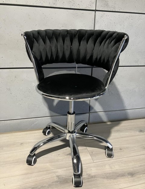 Lugano Krzesło obrotowe warkocz TRECCIA OFFICE BLACK VELVET