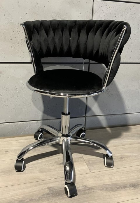 Lugano Krzesło obrotowe warkocz TRECCIA OFFICE BLACK VELVET
