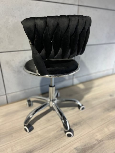 Lugano Krzesło obrotowe warkocz TRECCIA OFFICE BLACK VELVET