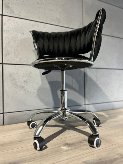 Lugano Krzesło obrotowe warkocz TRECCIA OFFICE BLACK VELVET