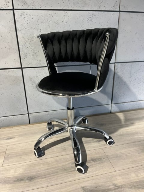 Lugano Krzesło obrotowe warkocz TRECCIA OFFICE BLACK VELVET