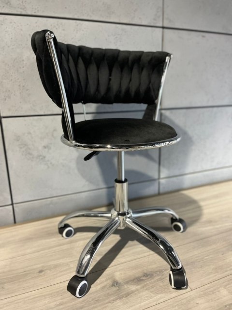 Lugano Krzesło obrotowe warkocz TRECCIA OFFICE BLACK VELVET