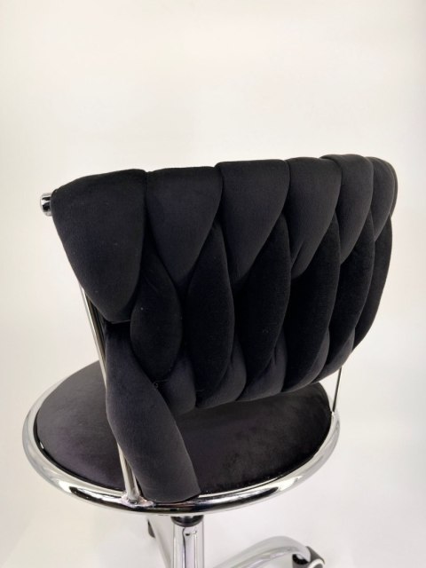 Lugano Krzesło obrotowe warkocz TRECCIA OFFICE BLACK VELVET