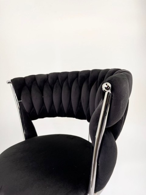 Lugano Krzesło obrotowe warkocz TRECCIA OFFICE BLACK VELVET