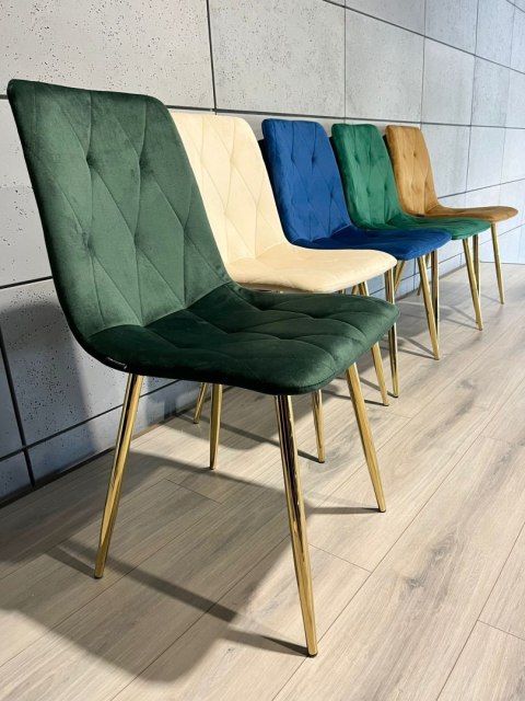 Lugano Krzesło tapicerowane BORGO VELVET GREEN FOREST GOLD