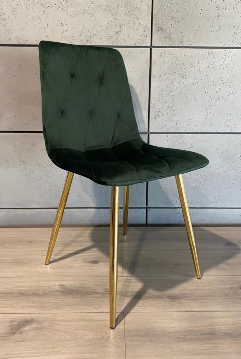 Lugano Krzesło tapicerowane BORGO VELVET GREEN FOREST GOLD