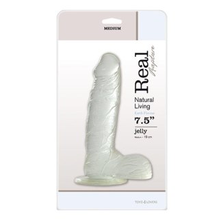 Dildo żelowe Real Rapture przezroczyste 19 cm z przyssawką