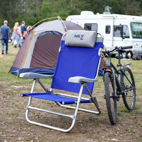 NC3502 KRZESŁO TURYSTYCZNE SKŁADANE NIEBIESKO-SZARE NILS CAMP