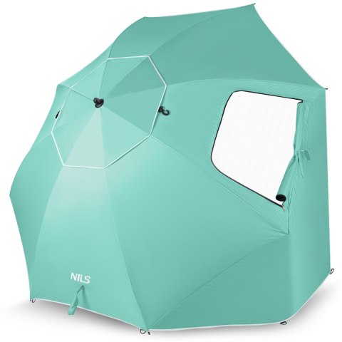 NC17114 PARASOL/PARAWAN PLAŻOWY 2W1 XXL 240 CM ZIELONY NILS
