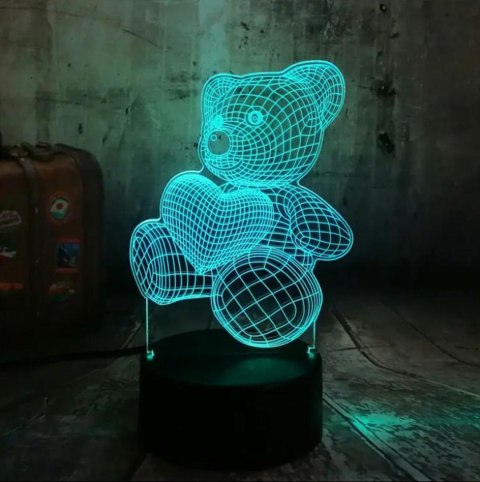 ZD98J Lampka nocna miś 3d led