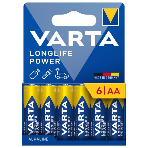 6x bateria R-06 R06 AA LR06 1,5V VARTA Longlife Power alkaiczna Varta