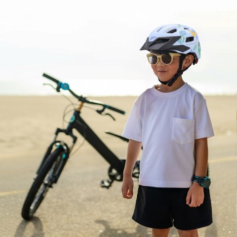 Kask rowerowy dziecięcy MTB z odpinanym daszkiem 48-52 cm - jasnoniebieski