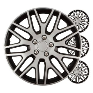 Kołpaki samochodowe 4szt. komplet dakar czarno srebrne 15" cali color box VERSACO