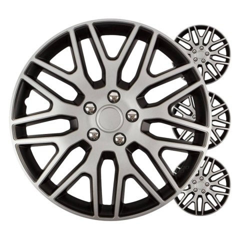 Kołpaki samochodowe 4szt. komplet dakar czarno srebrne 17" cali color box VERSACO