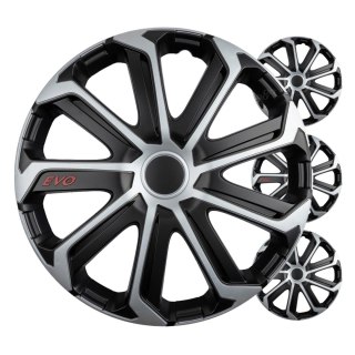 Kołpaki samochodowe 4szt. komplet evo czarno srebrne 14" cali color box VERSACO