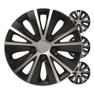 Kołpaki samochodowe 4szt. komplet rapide czarno srebrne 15" cali color box VERSACO