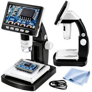 Mikroskop Cyfrowy Edukacyjny Ekran 4,3 Cala LCD USB LED Powiększenie 1000x LEAN TOYS