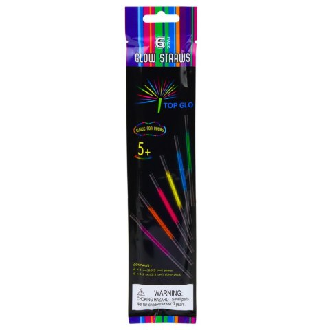 Słomki Patyczki Fluorescencyjne Świecące W Ciemności Neon Stick 6szt. LEAN TOYS