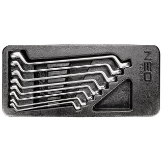 Klucze oczkowe odgięte 6-22 mm, zestaw 8 szt., wkładka NEO TOOLS