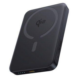 Powerbank magnetyczny 10000mAh 22.5W EnerFill FM12 z kablem USB-C MagSafe Qi2 - czarny