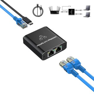 HD43 Rozdzielacz sieciowy 1x2 rj45 ATL