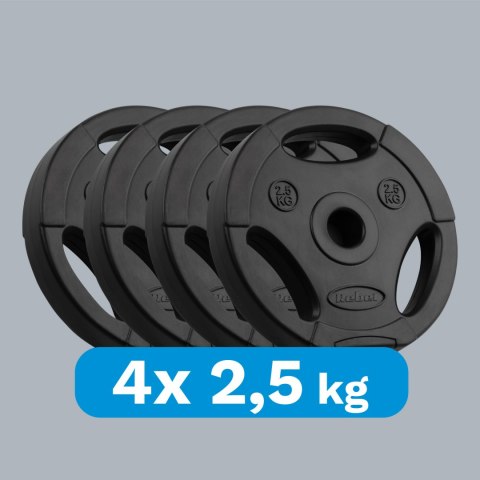 Obciążenie bitumiczne zestaw 4x2.5kg, otwór 31mm, talerz z uchwytami, REBEL ACTIVE Rebel