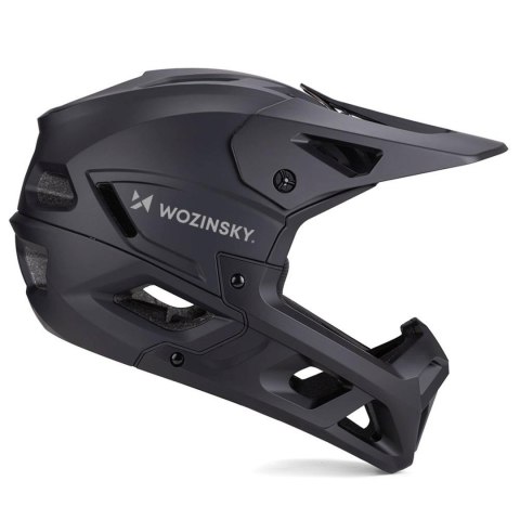 Kask rowerowy fullface z odpinanym daszkiem 55-57 cm - czarny