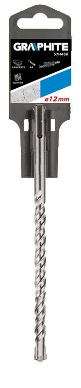Wiertło do betonu SDS Plus, 12 x 160 mm, S4, quatro GRAPHITE