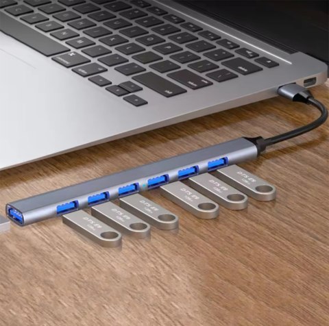 AK340A Hub usb 1x3.0 6x2.0 slim ATL