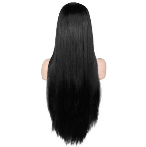 BQ3E Peruka włosy 80cm czarne cosplay ATL