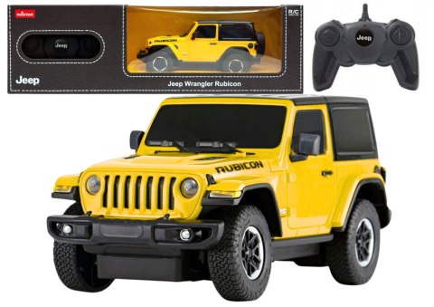 Auto JEEP Wrangler JL Rubicon Zdalnie Sterowany RC Rastar Żółty 1:24 RASTAR