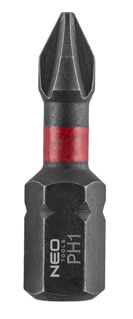 Bity udarowe PH1/2/3, PZ1/2/3 x 25 mm, 6 szt. NEO TOOLS