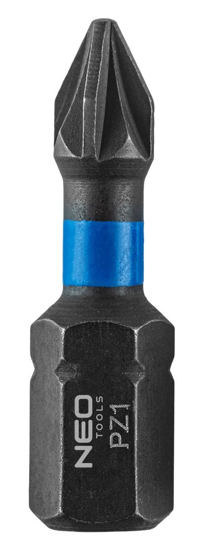 Bity udarowe PH1/2/3, PZ1/2/3 x 25 mm, 6 szt. NEO TOOLS
