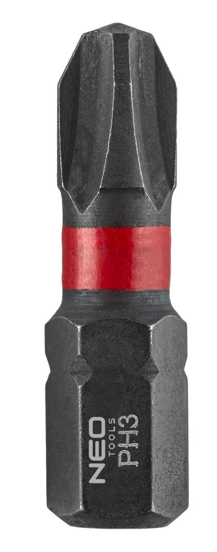 Bity udarowe PH1/2/3, PZ1/2/3 x 25 mm, 6 szt. NEO TOOLS