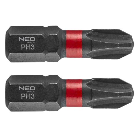 Bity udarowe PH3 x 25 mm, 2 szt. NEO TOOLS