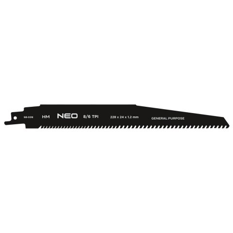 Brzeszczot do piły szablastej, HM, 228 x 24 x 1.2 mm, 6/8 TPI NEO TOOLS