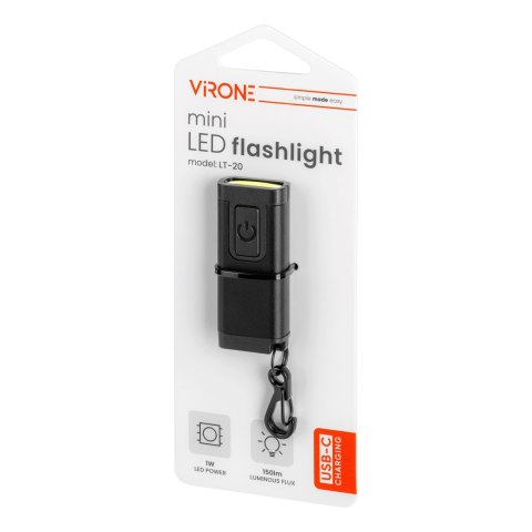 Mini latarka/brelok LED COB, 150lm, 180mAh, 5500K, kolor mix Orno