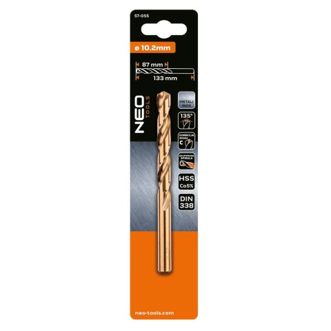 Wiertło do metalu HSS-Co, 10.2 mm NEO TOOLS