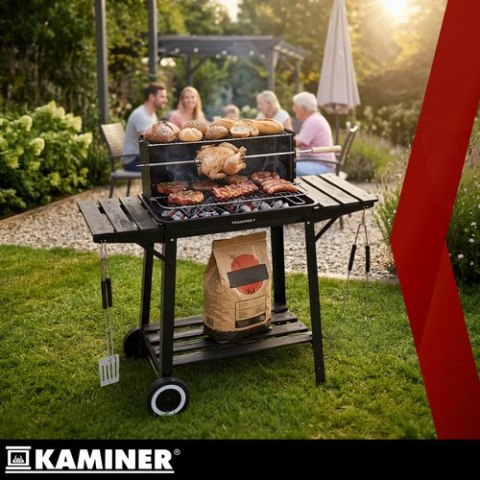 Grill ogrodowy z rożnem 93x41x86cm Kaminer KAMINER