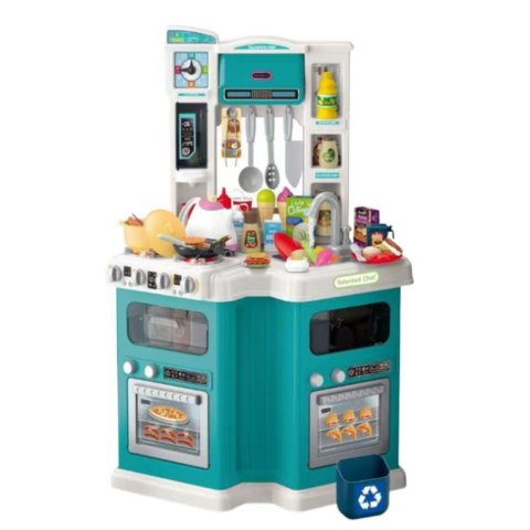 Duża Kuchnia Dla Dzieci Home Chef Dźwięki Gotowania Akcesoria 109 el. LEAN TOYS