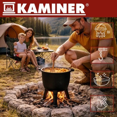 Kociołek żeliwny emaliowany 8l Kaminer KAMINER